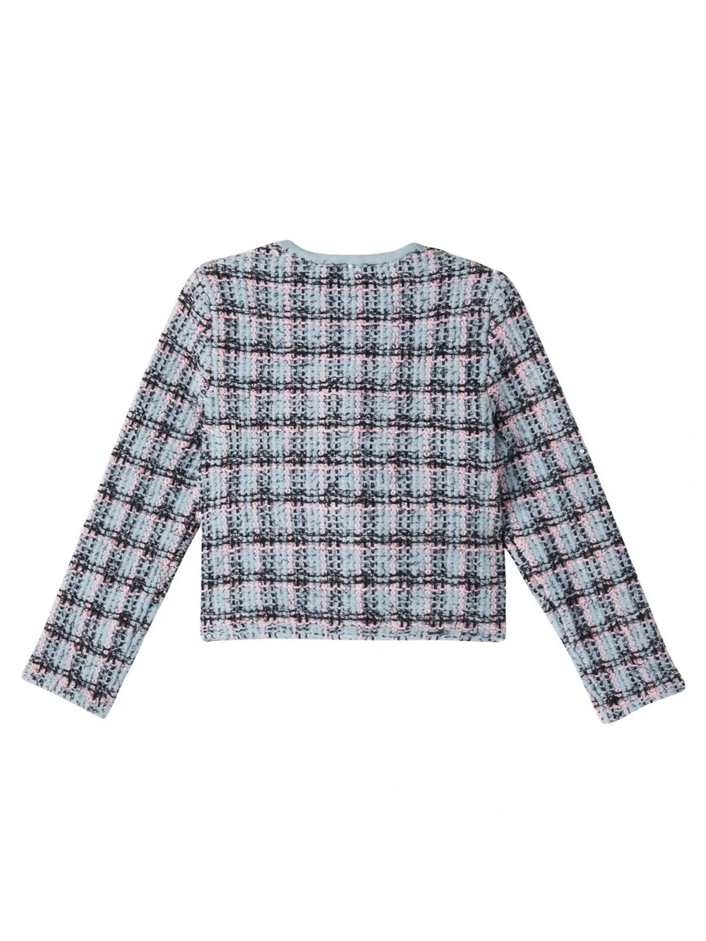 Self-Portrait Kids Blue and Pink Tweed Skirt and Jacket Set